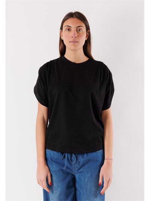 t-shirt maniche pieghe KONTATTO | SM212CNERO