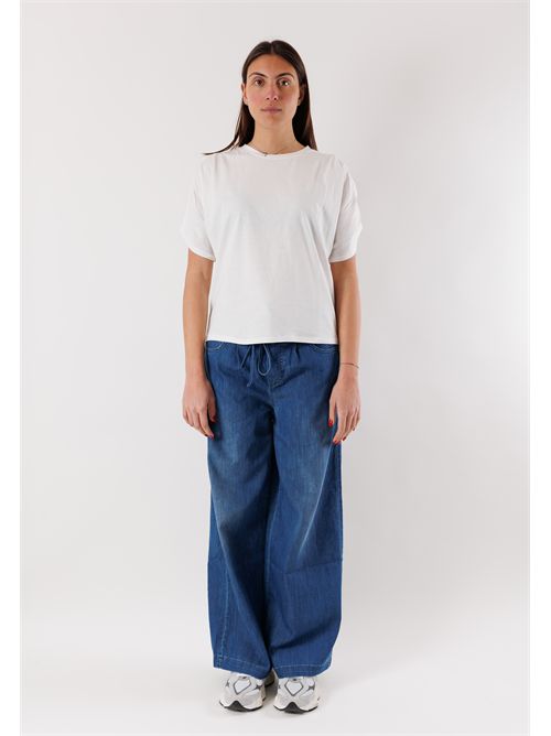 t-shirt maniche pieghe KONTATTO | SM212CPANNA