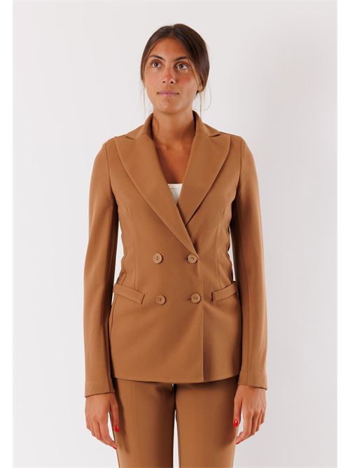 completo con giacca doppiopetto e pantalone a zampa AI25685 MESANGE | AI25685CAMMELLO