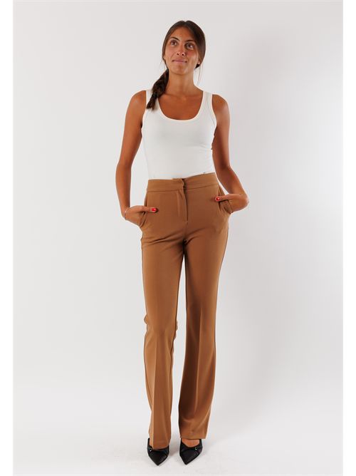 completo con giacca doppiopetto e pantalone a zampa AI25685 MESANGE | AI25685CAMMELLO